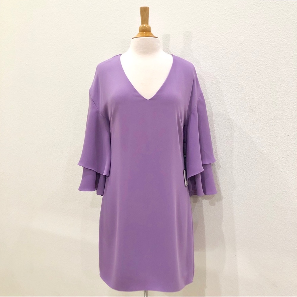 Laundry by Shelli Segal V Neck Lavender Dress Size 4 & 6 - Picture 2 of 8
